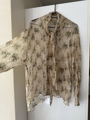 Zara bluse chiffon mit - l,