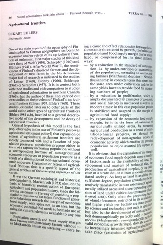 Agricultural frontiers