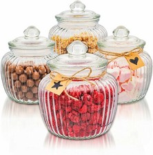 4 Vorratsdosen mit Deckel Glas