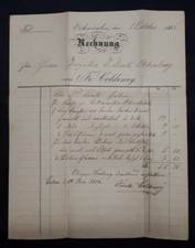 Rechnung 1886 Fa. Coldewey / Eckwarden / OT v. Butjadingen Kreis Wesermarsch