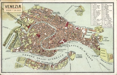 Stadtplan venezia venedig - stadtplan, ak