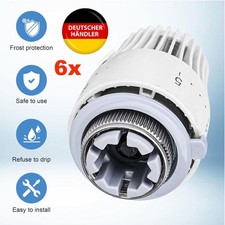 6 tlg Thermostatkopf Heizkörper Regler Thermostat Kopf Heizung Ventil M30 x 1,5
