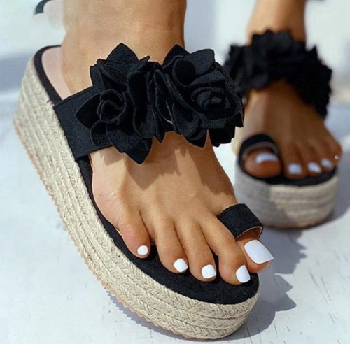 Casual-Blumen-Plateau-Sandalen