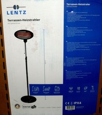 Lentz Terrassen Innenraum TURBO Quarz Heizstrahler Standfuß 3 Heizst. 2000W IPX4