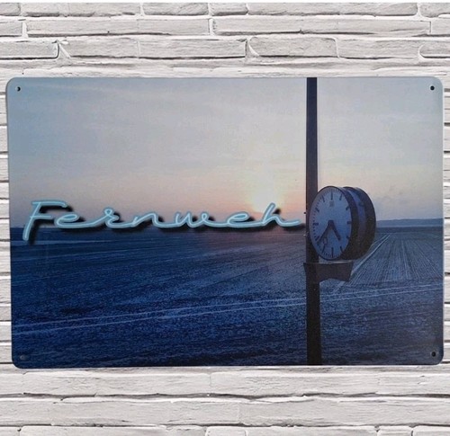 Blechschild fernweh bahnsteig - blechschild,