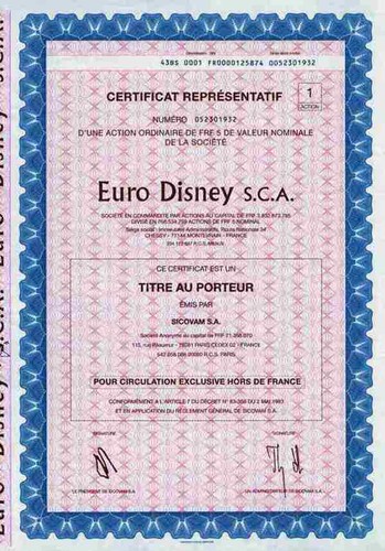 Euro disney a montevrain - euro,