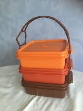 3er Set Tupperware Lunchboxen, A49 Snack Set m. Tragegriff, orange, terra, braun