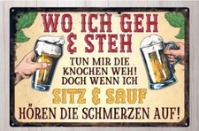 Blechschild Bier Altwerden