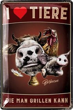 Retro Blechschild Grillen BBQ