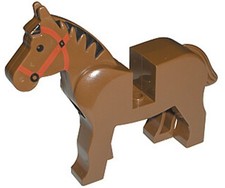Lego Horse Reddish Brown Black