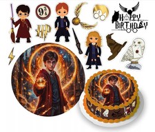 Harry Potter Zauberer Essbar Zuckermasse Tortenbild Tortenaufleger + 4 Muffin
