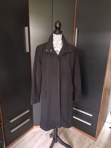 Eleganter schwarzer wollmantel - schwarzer,