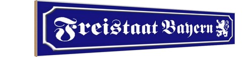 Holzschild 10x46 freistaat - holzschild, cm