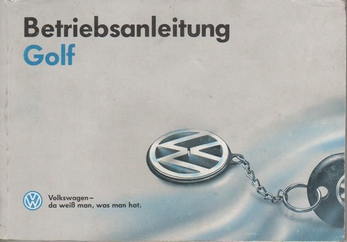 Betriebsanleitung golf - betriebsanleitung, vw