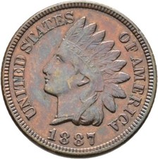 Usa cent 1887 kupfer - 1,