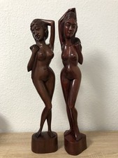 2 Holzstatuen Frauen nackt aus Bali (Indonesien) Handarbeit