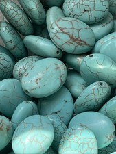 Howlith Türkis gefärbt Oval