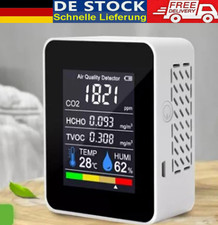 ·CO2 Messgerät 5IN1 Melder Luftqualität Temperatur Feuchtigkeit Meter Lufttester