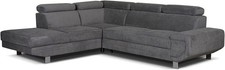 Schlafsofa Ecke grau 5-Sitzer L-Form mit Stauraum linker Arm Premium