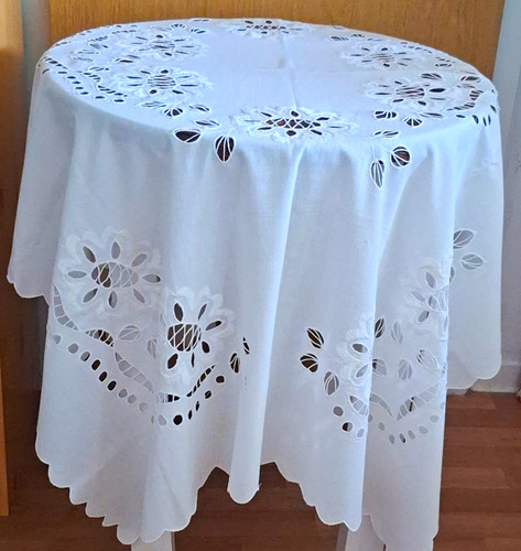 Tischdecke baumwolle richelieu - tischdecke,