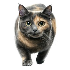 10x Sticker Schildpatt Katze