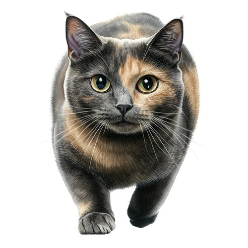 10x sticker schildpatt katze - 10x,