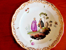 Meissner Meissen Watteau Prunkteller 24 cm 1860/70