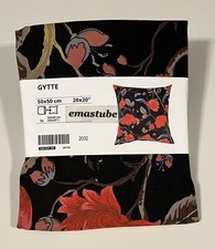 IKEA Gytte Kissenbezug in schwarz 50x50 cm Blumen 104.921.39 NEU OVP