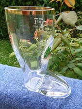 BIER GLAS STIEFEL Bierglas 0,3 l Goldrand Vintage Plech Fränkisches Wunderland#G