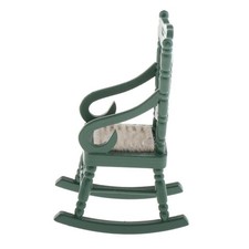 Puppenhaus Miniatur Holz Schaukelstuhl Modell Hellgrün