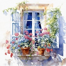 20 Servietten Mediterranean Windows Mediterranes Fenster Blumen Süden 33x33cm