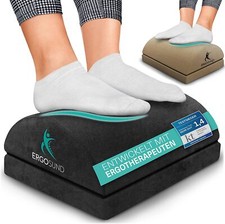 ERGOSUND Fußstütze Schreibtisch [TESTSIEGER] - Premium Schaumstoffkern - Fußbank