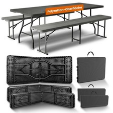 Kunststoff Bierzeltgarnitur Klappbar I 3er Set, Tisch + 2 Bank B-WARE Rückläufer