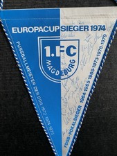 Wimpel 1. FC Magdeburg mit original Autogrammen (Joachim Streich, ...)