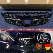 Kühlergrill Diamant Grill Schwarz für Mercedes Benz W205 C205 S205 A205 15-18