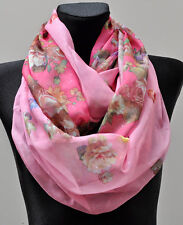 Loop-Schal Seide Seidentuch Halstuch Tuch Schlauchschal Damen Blumen Glitzer