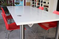 Design Schreibtisch, Weiß Hochglanz, 2 meter Länge x 1 meter Breite