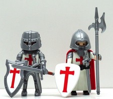 2 x TEMPLER KREUZRITTER A PLAYMOBIL Jerusalem Tempelritter Crusader Custom RAR !