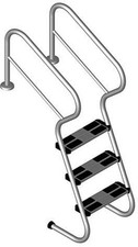 Eichenwald Ideal 53-3 Treppenleiter Pooltreppe mit Sicherheitsstufen 1639688