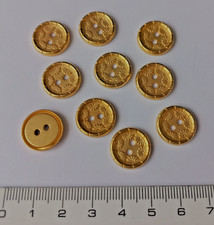 10 schöne Metall Knöpfe Gold 15mm Trachten  Basteln