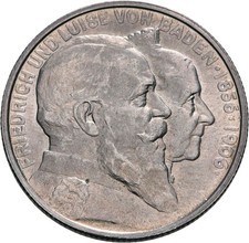 Baden, Friedrich I., 2 Mark 1906, Karlsruhe, auf die Goldene Hochzeit