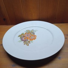 DDR Speiseteller Essteller Ø ca. 26,3 cm Kahla Blumendekor 1 Stück  Porzellan