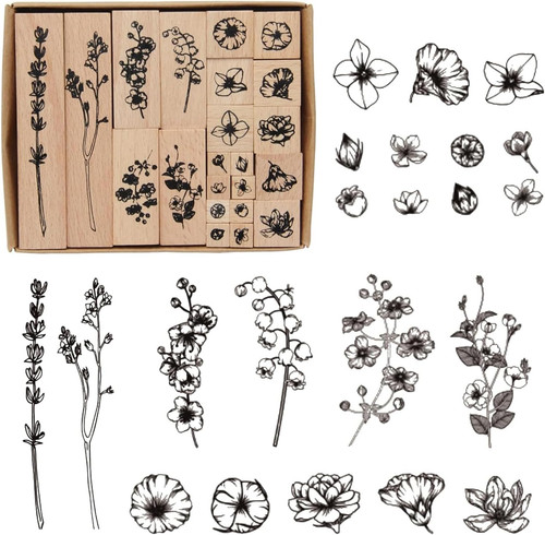 Blumen stempel set - blumen, set,