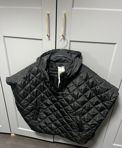 Gesteppter poncho schwarz m - schwarz, s/m