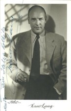 HANS LANG Original Autogramm