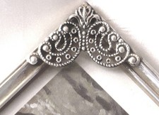 Bilderrahmen Jugendstil Frame Silber Rahmen Vintage originales gewölbtes Glas 