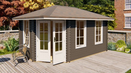 Eck gartenhaus 40mm 4 5x3m - gartenhaus, 4.5x3m