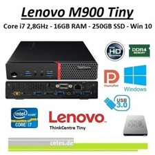 Lenovo M900 ThinkCentre Tiny Core i7 2,8GHz, 16GB, 250GB SSD, USB3, Win10