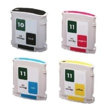 4 x Tinten für HP Nr. 10 + 11