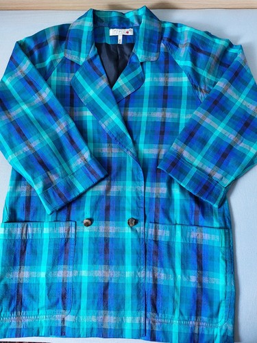 Seidenblazer blau türkis - seidenblazer, blau-türkis